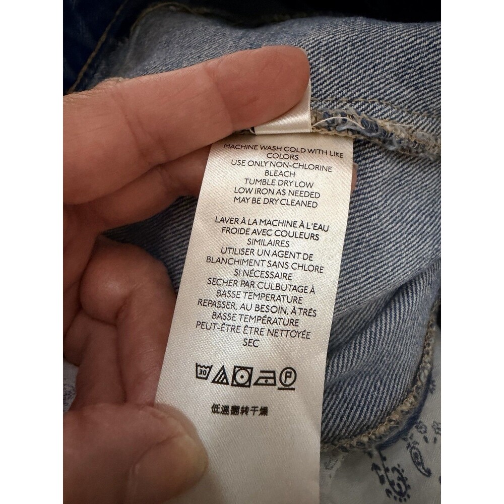 Free People Cortez Pieced Jeans We The Free Patchwork Flare Blue 27 - Picture 13 of 15